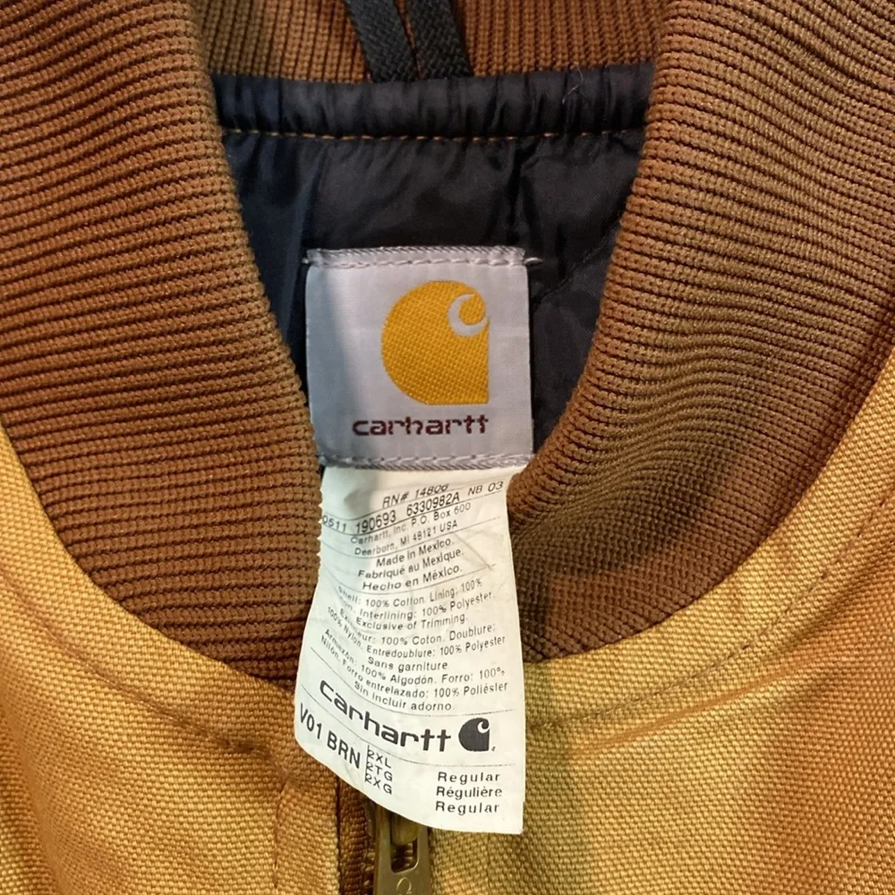 Carhartt Brown Work Vest Insulated Canvas RELAXED FIT FIRM DUCK RIB COLLAR Sz2xl - Picture 4 of 15